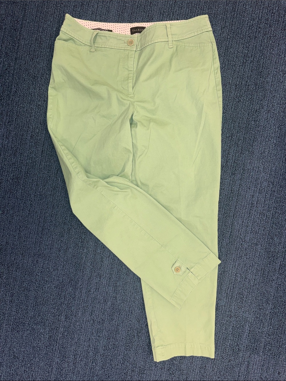 Talbots Light Mint Green Cropped Chino Jeans